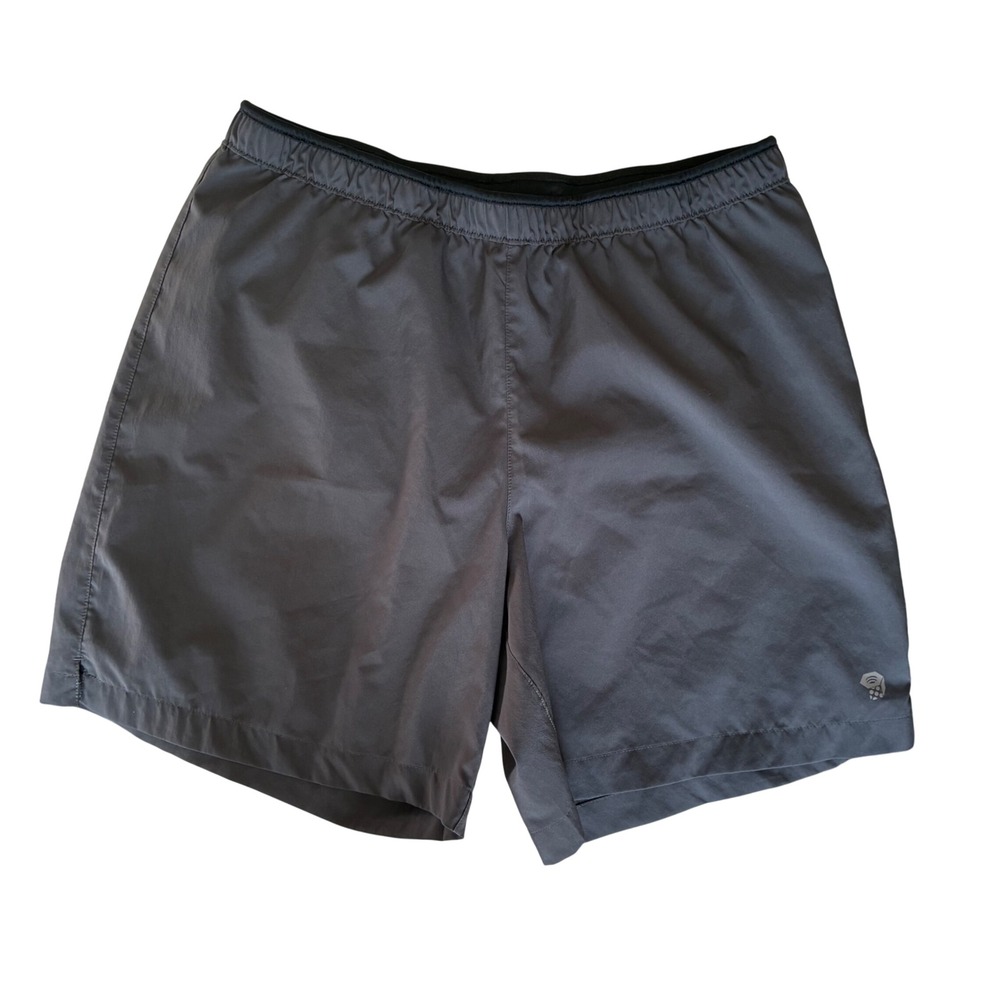 Mountain Hardwear Mens Grey Running Shorts Medium Elastic Adjustable Waist Liner